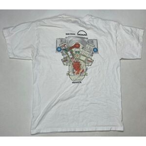 Man Diesel 48/60 CR Engine Graphic T-shirt Men Medium White Short Sleeve